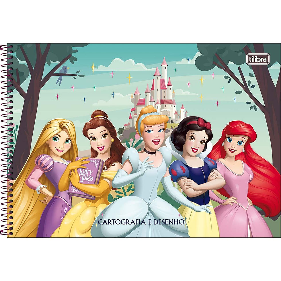 CADERNO DE DESENHO PRINCESAS 80 FOLHAS TILIBRA