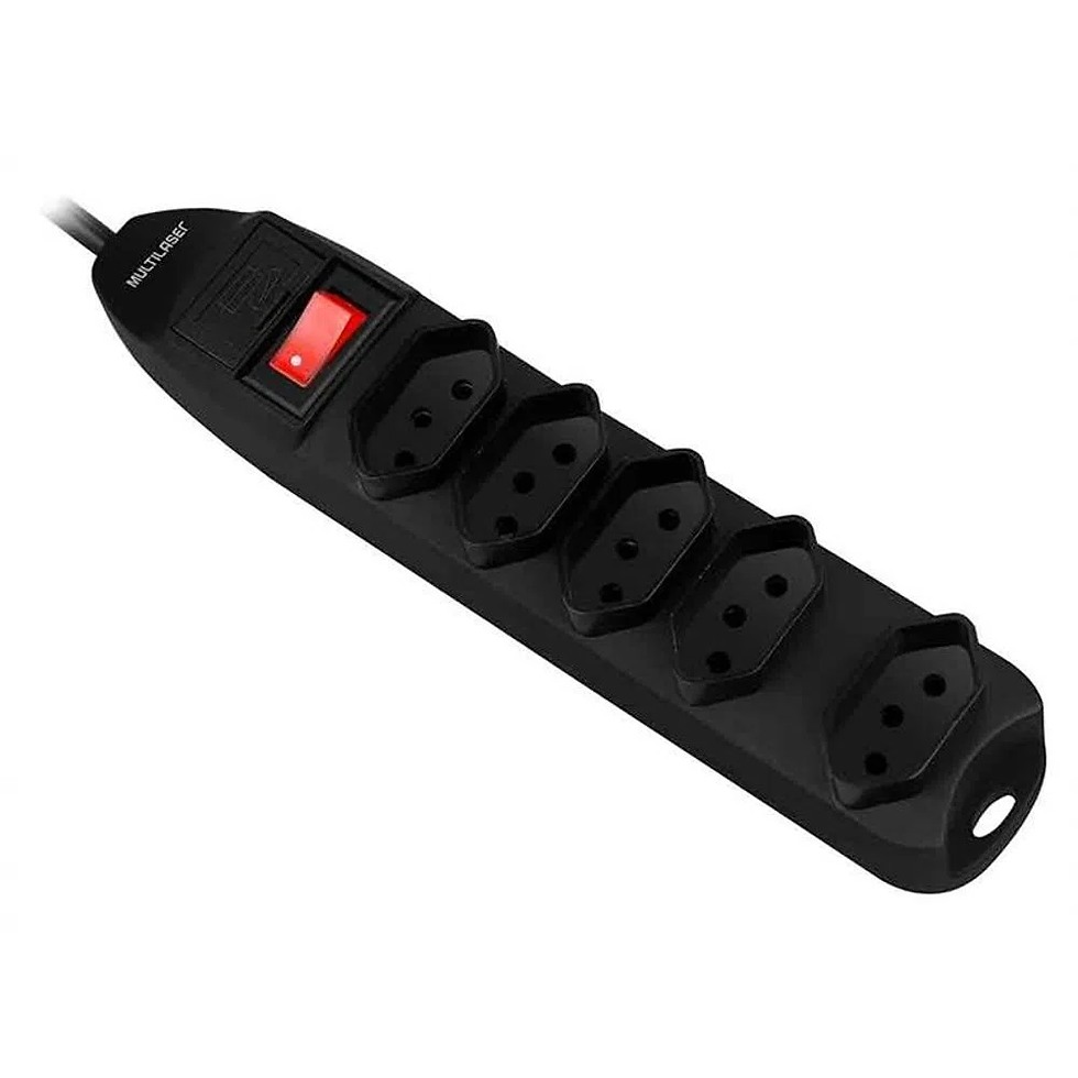 FILTRO DE LINHA 5 TOMADAS PRETO MULTILASER