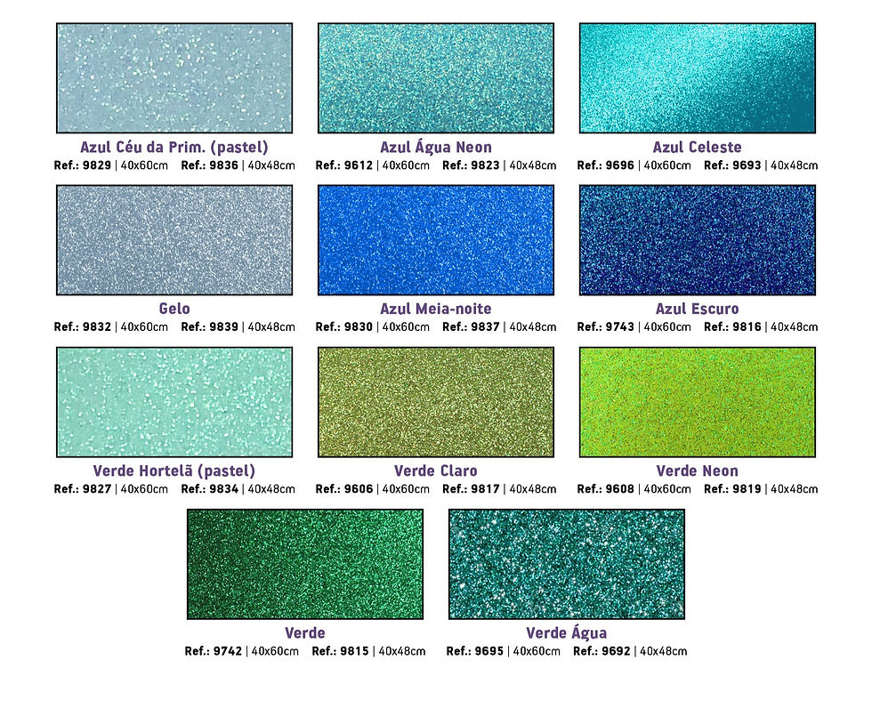 Miniatura: PLACA DE EVA COM GLITTER 40X48 EMBORRACHADO (CORES VARIADAS)