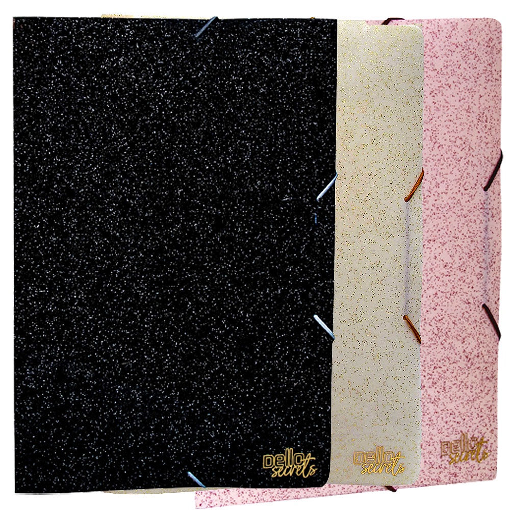 PASTA ABA ELÁSTICO OFÍCIO LOMBO 4CM SECRETS SORTIDAS (CORES VARIADAS)