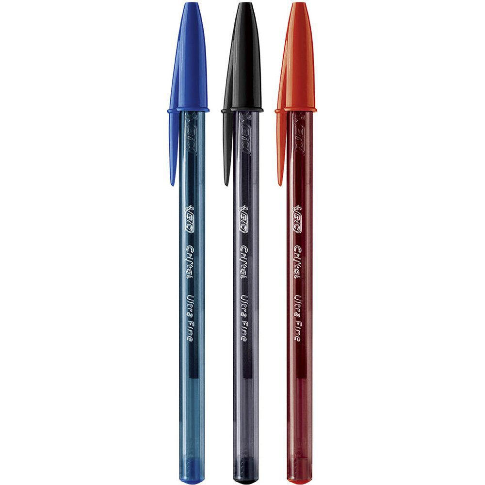 CANETA ESFEROGRÁFICA CRISTAL PONTA ULTRA FINA 0.7 BIC (PRETO/AZUL/VERMELHO)