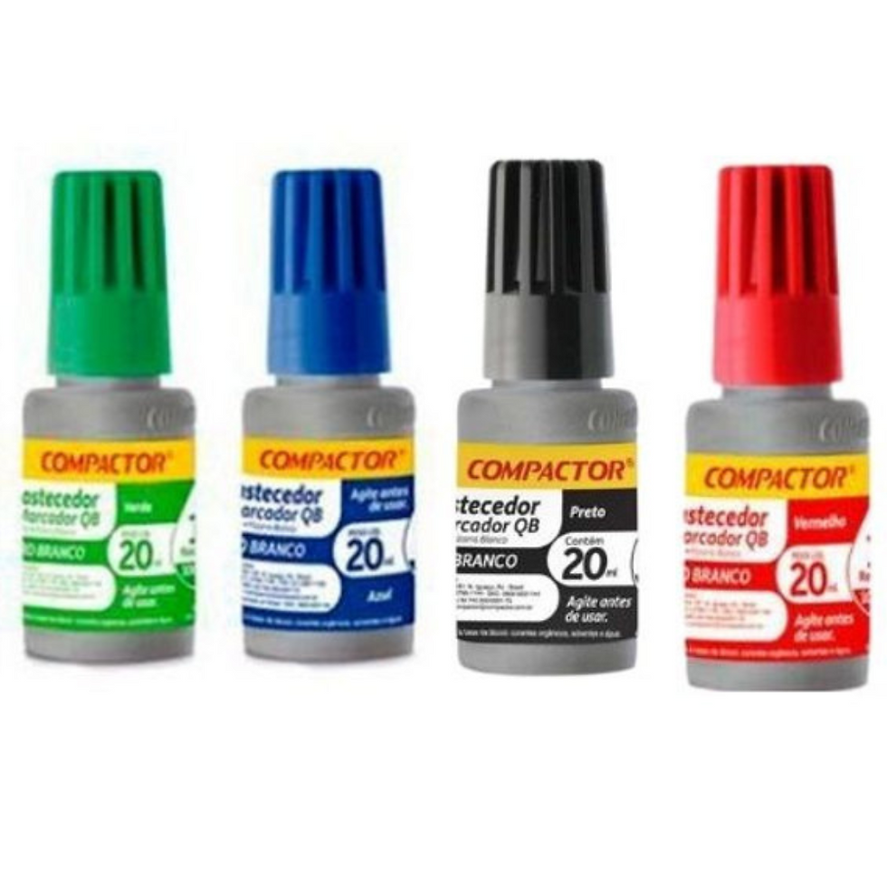 REABASTECEDOR PARA MARCADOR QUADRO BRANCO 20ML COMPACTOR (CORES VARIADAS)