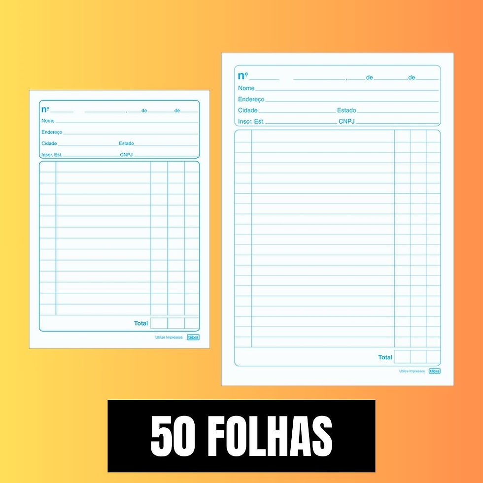 TALÃO DE NOTA NEUTRA TILIBRA 50 FOLHAS