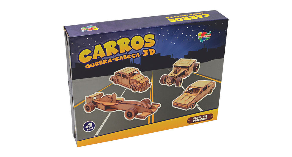 QUEBRA CABEÇA 3D CARROS AQUARELA