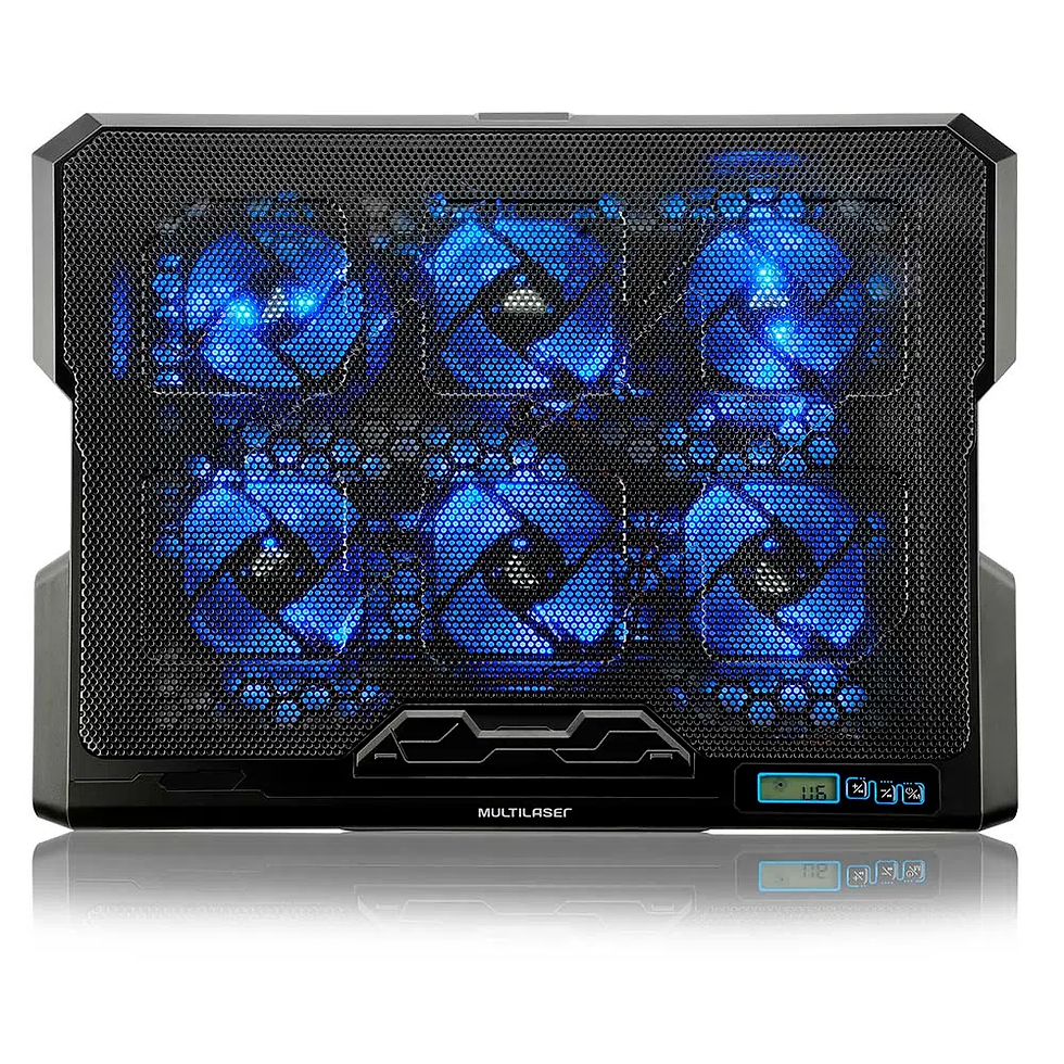 COOLER PARA NOTEBOOK COM 6 FANS LED AZUL HEXA MULTILASER