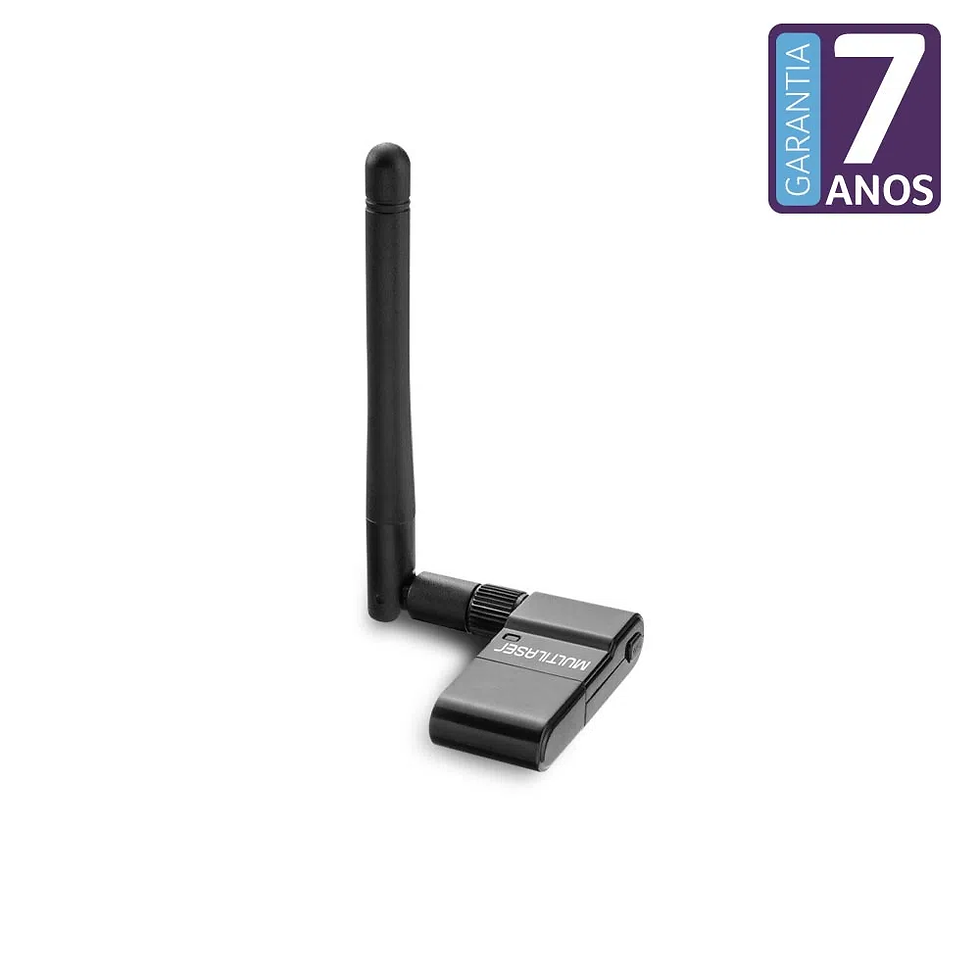 ADAPTADOR WIRELESS HIGH POWER 150MBPS ANTENA 3DBI MULTILASER PRETO