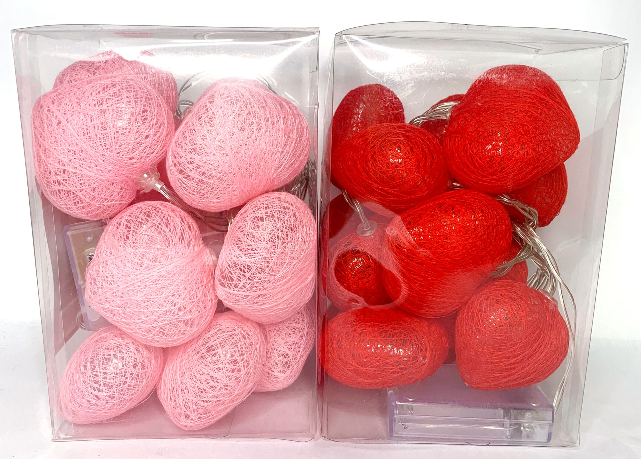 PISCA PISCA LUMINÁRIA DE CORAÇÕES COM BARBANTE ROSA/VERMELHO