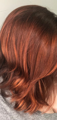 red balayage, red highlights