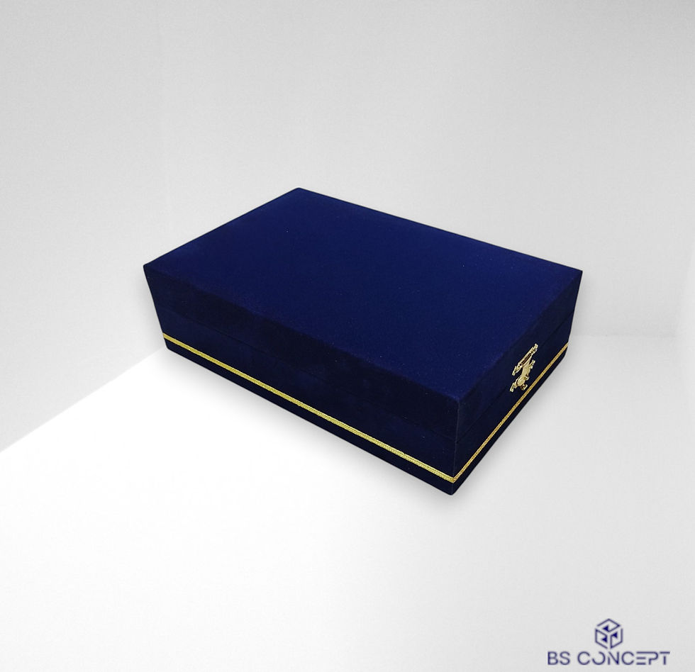 Kristal Plaket Kutusu Kadife Lacivert