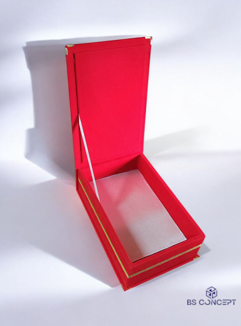 Kristal Plaket Kutusu Kadife Kırmızı