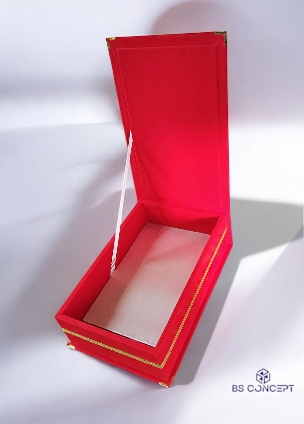 Kristal Plaket Kutusu Kadife Kırmızı