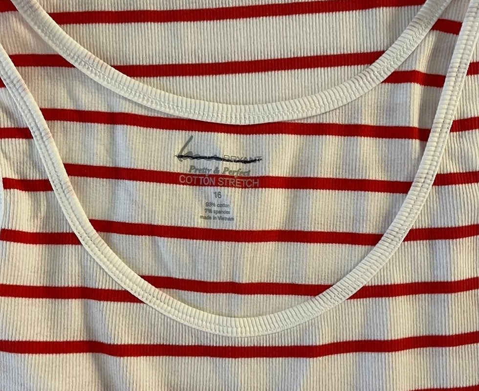 Thumbnail: NWOT women's striped ribbed tank top Lane Bryant (14, 16) MSRP $45