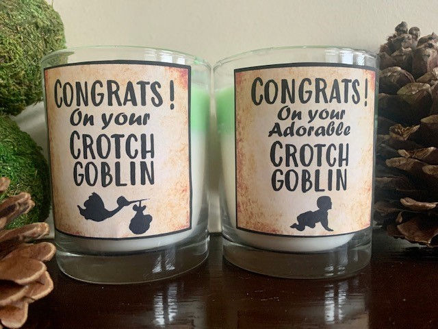 funny pregnancy/ new baby candle gift