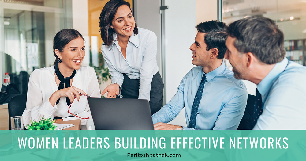 women leaders at networking at workplace.