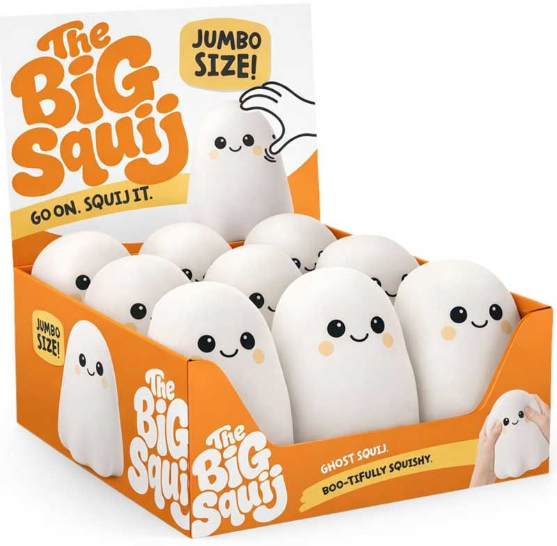 Keycraft The Big Squij Jumbo Ghost Squishy premium 14cm white ghost sensory fidget toy