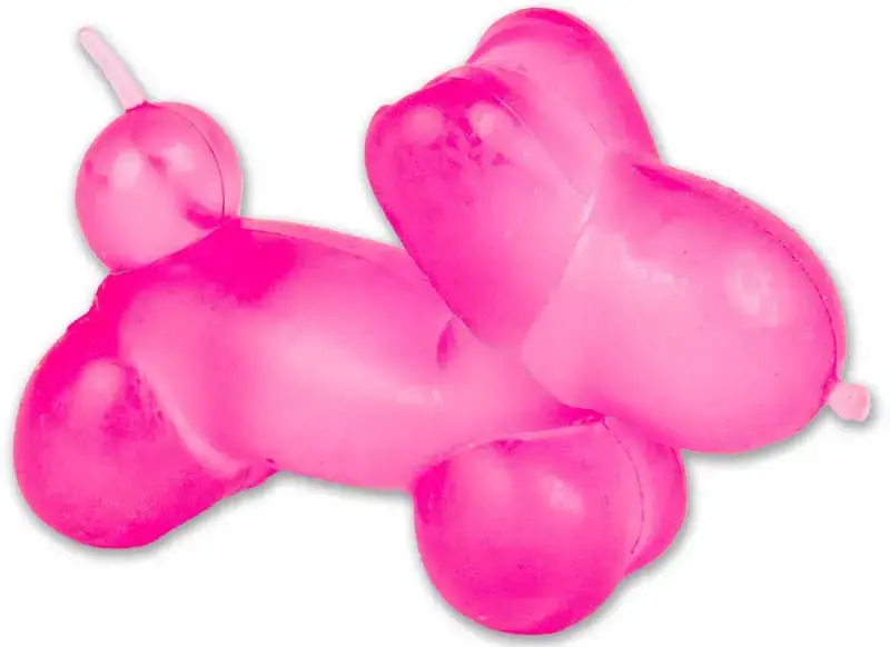Scrunchems Sugar Balloon Dog Squishy sugar gel sensory fidget toy in assorted bright colours