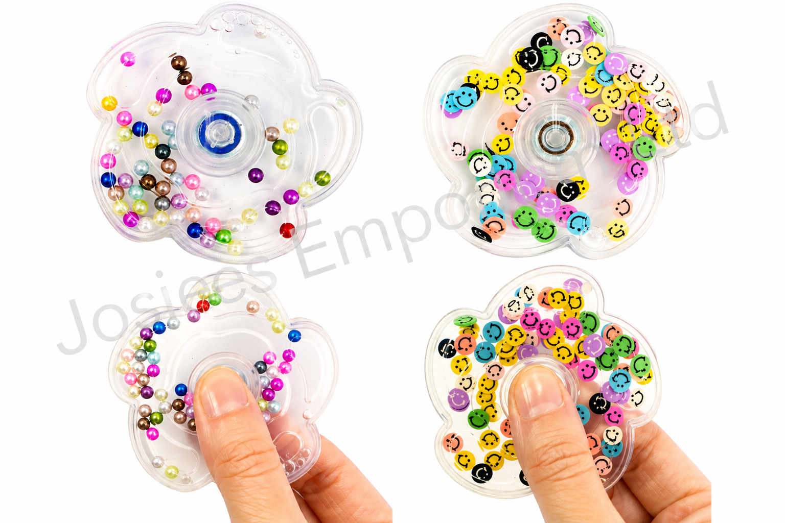 Water Filled Fidget Spinner – Bead Rattle Sensory Toy