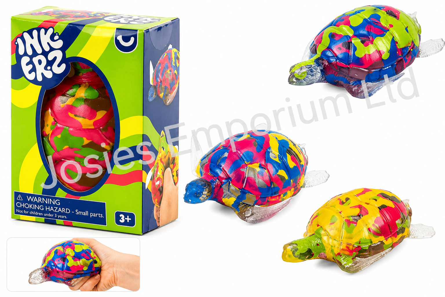 Premium Ink-Inside Turtle Squishy – No-Fade Paint Sensory Squeeze Toy (Assorted