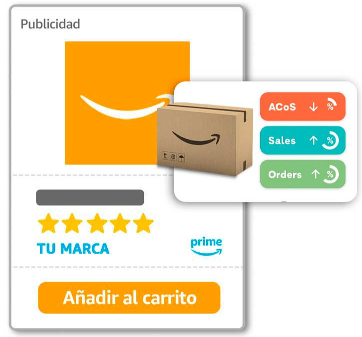 Panel de resultados de Amazon Ads con métricas clave