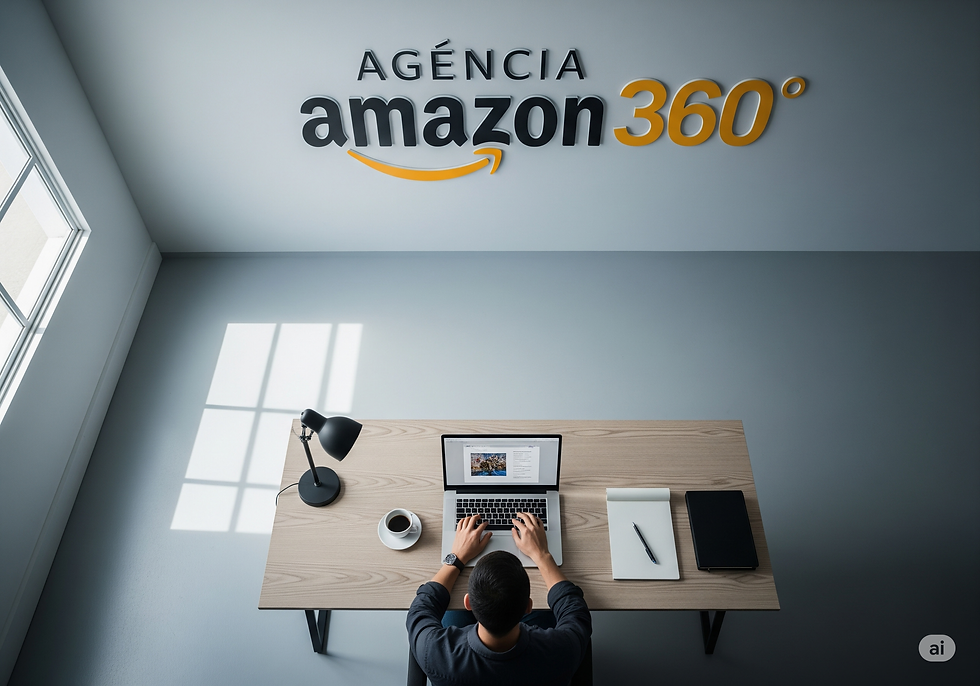 una oficina con una persona delante de un ordenador una oficina de agencia amazon 360
