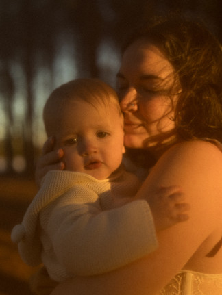 mother and daughter in an emotive embrace