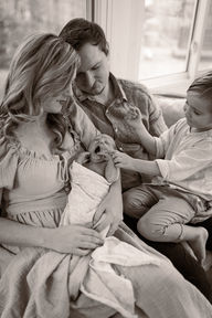 Family in-home newborn session by Durham newborn photographer.