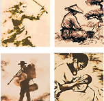 Sketches of a traveler, caregiver, farmer, and warrior