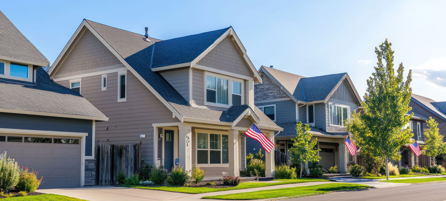 Large suburban homes in Texas