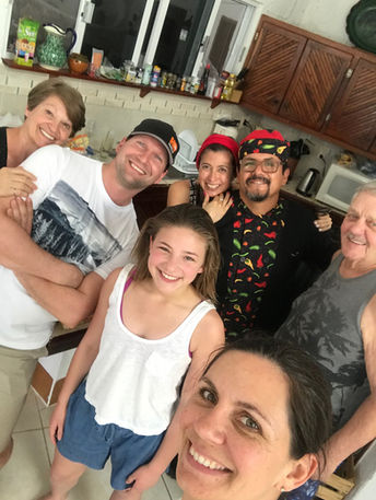 Happy students with Sonia and Marco.