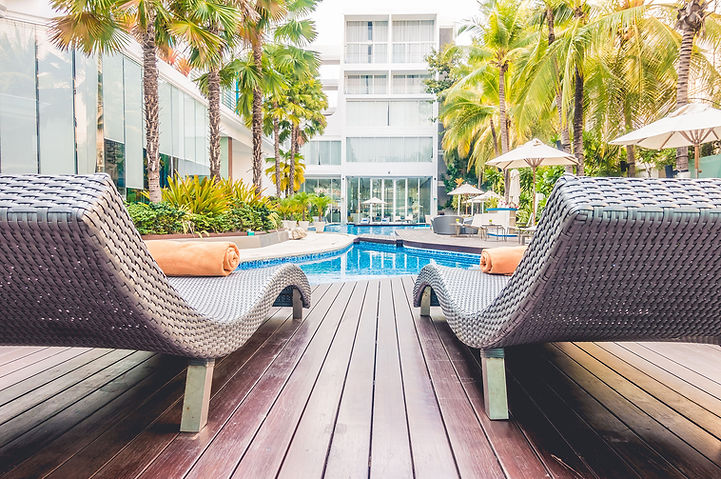 Poolside at luxury apartments in Texas