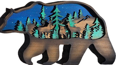 Custom layered wood art