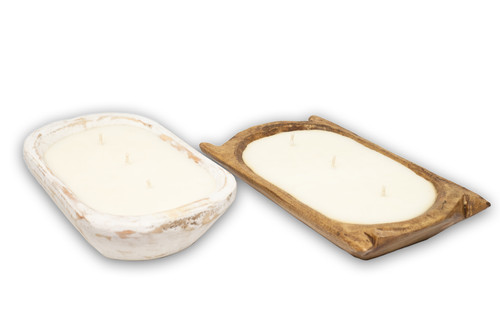 3 Wick Wooden Dough Bowl | Twisted Wix 2