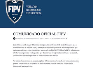 COMUNICADO OFICIAL FIPV