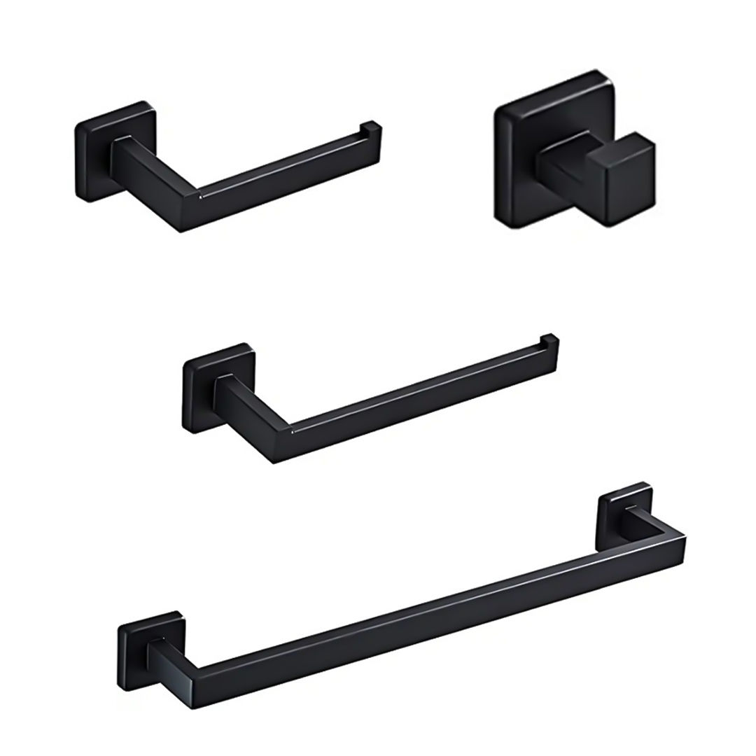 Set de 4 accesorios para baño ROW Negro Mate MOD. TB41.030NEGRO