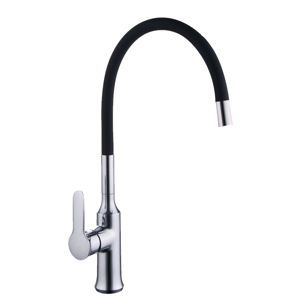 Monomando para cocina de cuello flexible BASIC INOX 3.0 Negro/Cromo MOD.