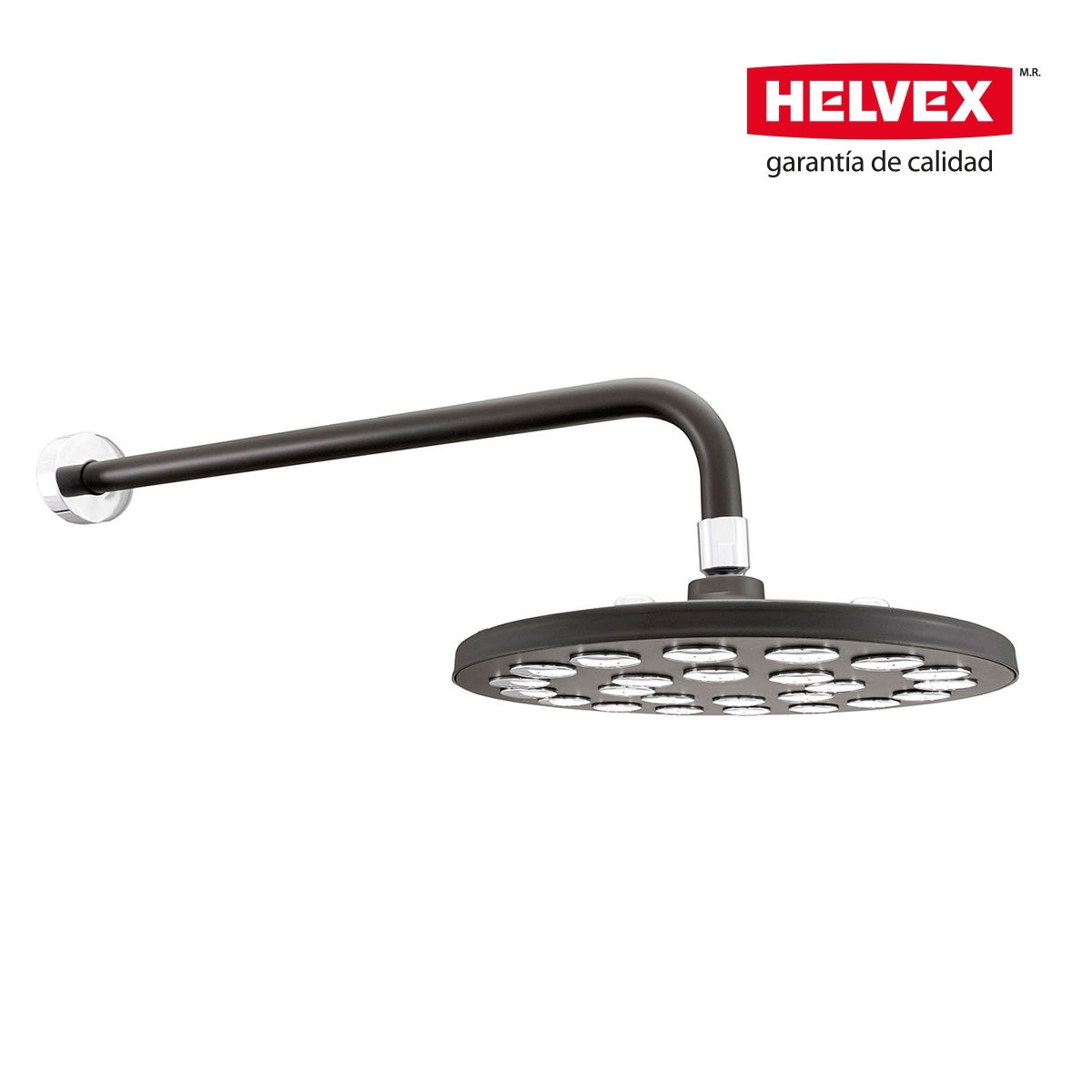 Regadera de chorro fijo plato ancho de 10". MOD. H3007-TR035-EB/CR