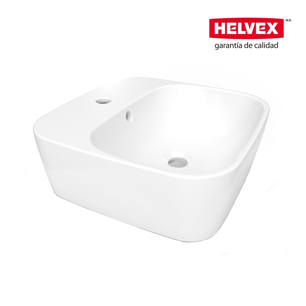 Lavabo Santorini1 de una perforación con rebosadero. MOD. LV SANTORINI1