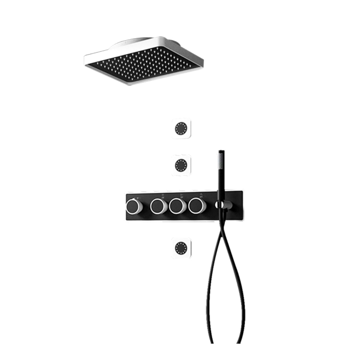 Conjunto de ducha con mezclador termostatico y jets MOD. TB65.025
