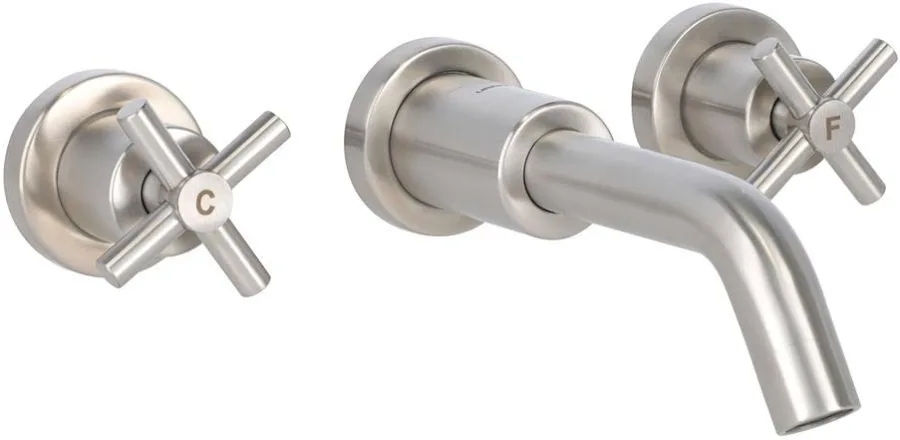 Mezcladora de taladros separados a muro para lavabo INOX MOD. 9709INOX