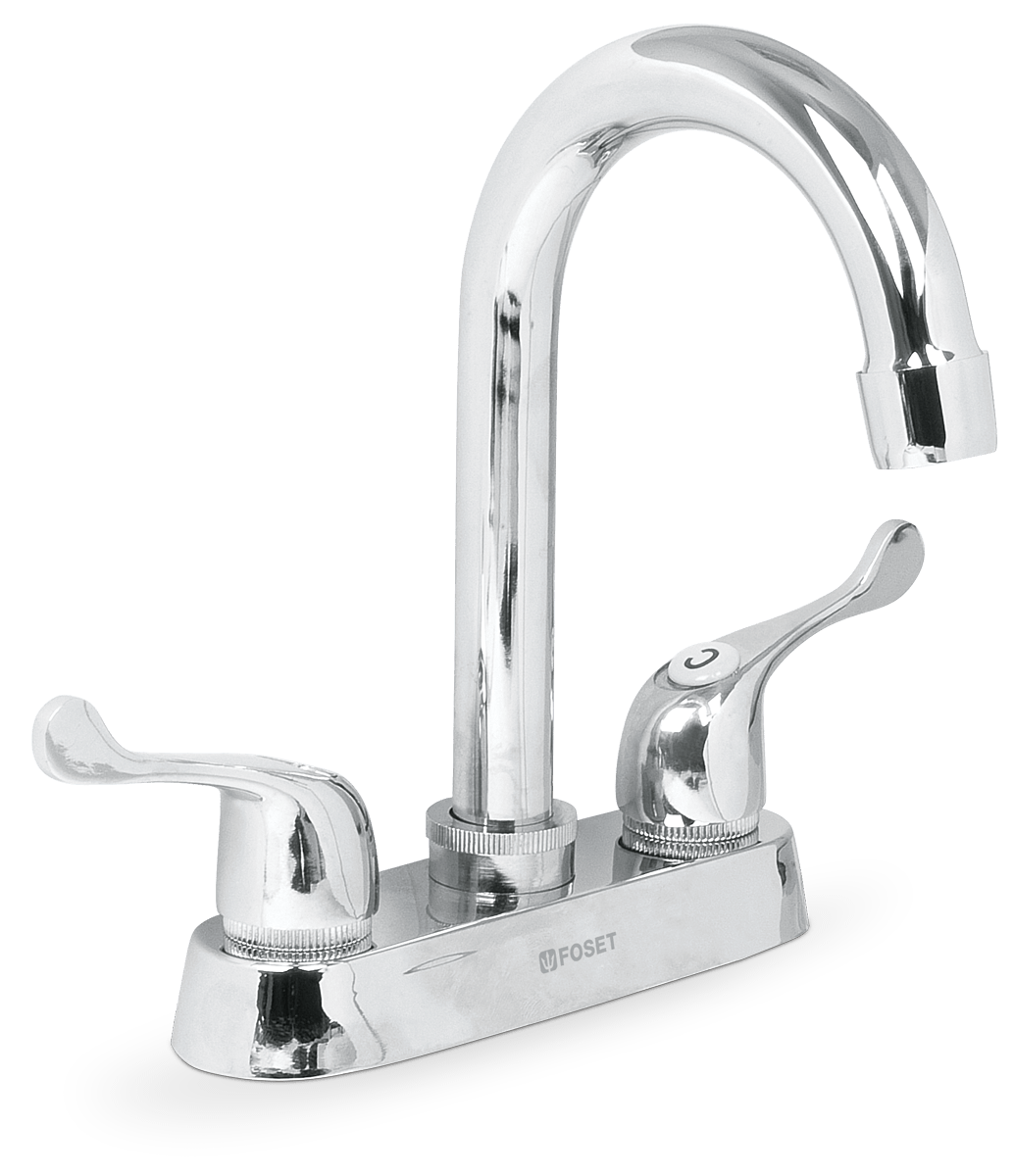 Mezcladora para lavabo, manerales palanca, cuello bar, Basic MOD. 49280