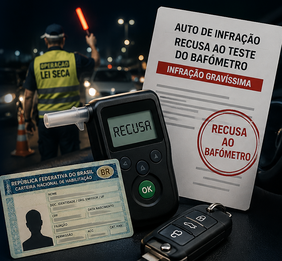 Posso perder a CNH por recusar o bafômetro?