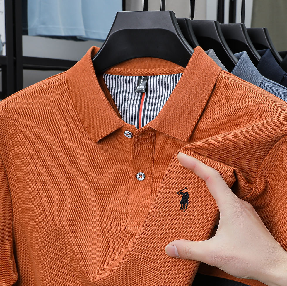 Miniatura: Summer Men's Swing Spurs Embroidered Short Sleeve Polo Shirt Breathable Quick Dr