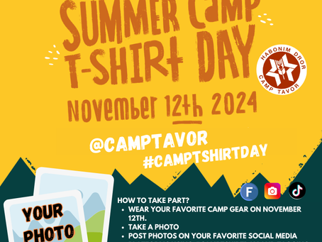 Join Camp Tavor for International Camp T-Shirt Day - Tuesday, November 12th!