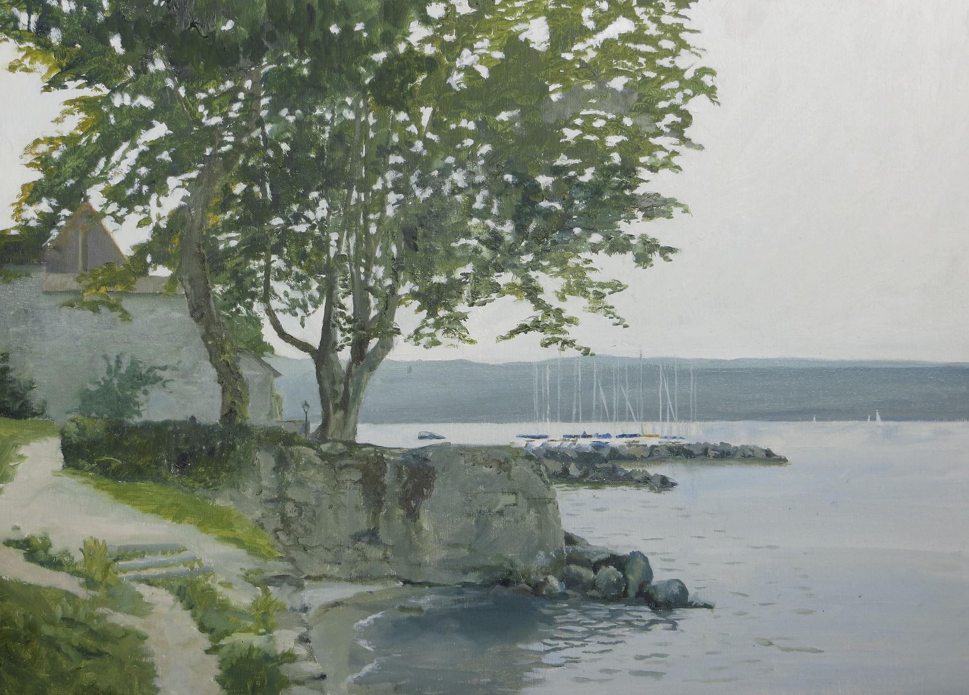 Yvoire, le vieux port, 2014, huile sur toile, 60 x 90cm