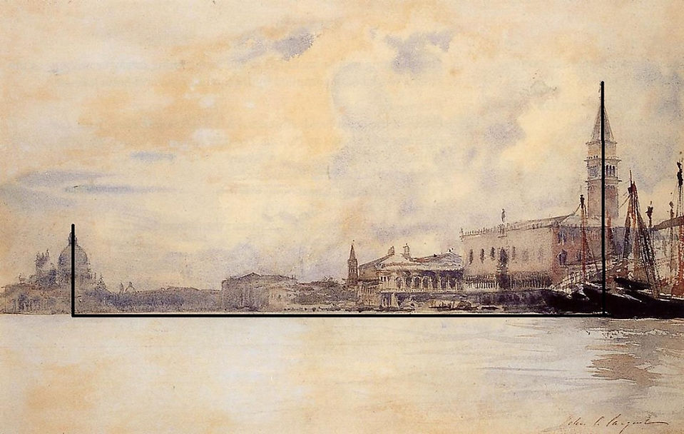 The Entrance to the Grand Canal, Venice, John Singer Sargent, watercolour, 30.5 x 48.8cm, private collection