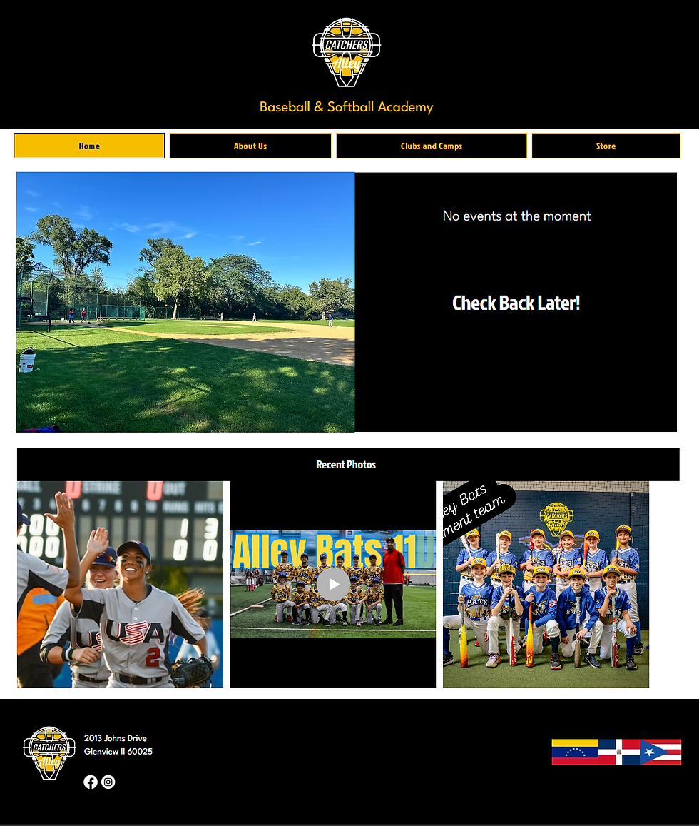 Catcher's Alley Homepage redesign