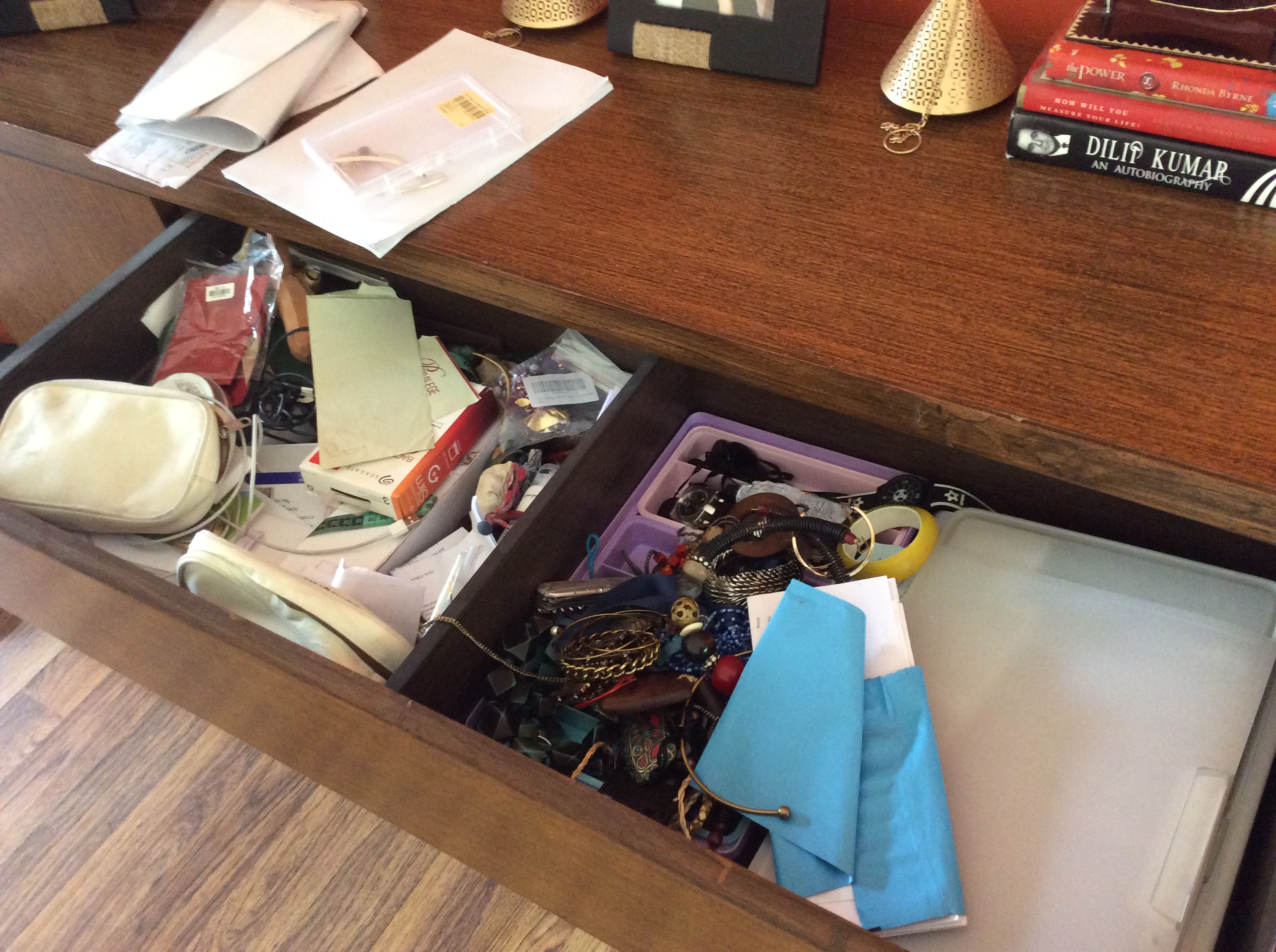 Unorganized Jewelry Drawer