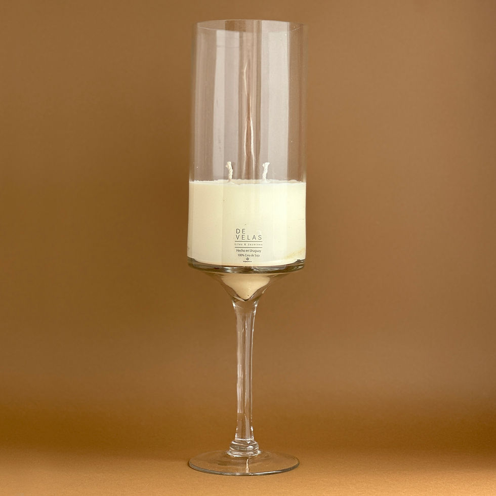 Vela de soja premium en envase de copa alta de 45cm ideal para decoración de lujo