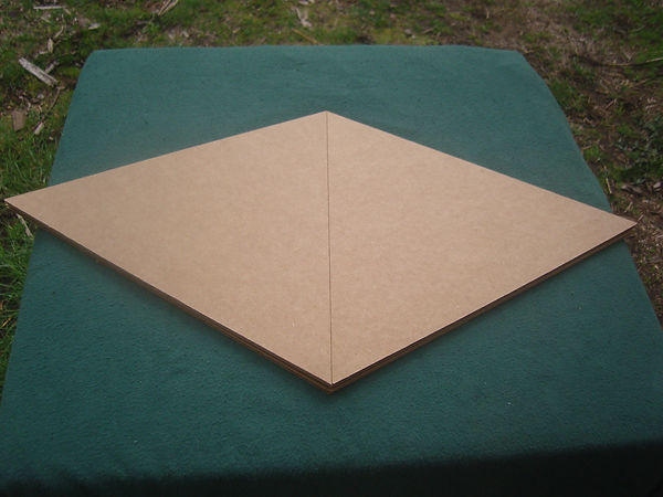 The Giza Cardboard Pyramid when folded up.