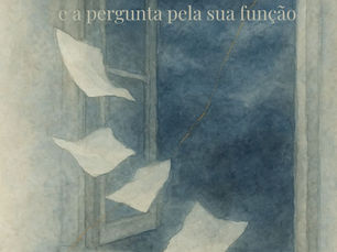 Ilustração em aquarela de uma janela aberta à noite, com folhas de papel suspensas no ar, atravessadas por um fio dourado. Imagem onírica que acompanha o texto “Teorias do sonho e função do sonho”, do blog da psicanalista Jéssica Domingues, sobre A Interpretação dos Sonhos de Freud.